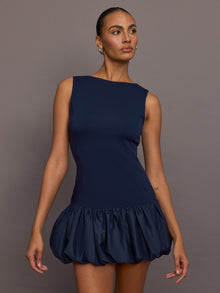 Carbon38 | Drop Waist Bubble Dress | Navy