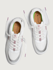 Cariuma | Uba Premium Leather & Mesh Sneakers | White/Metallic Silver Blush Pink