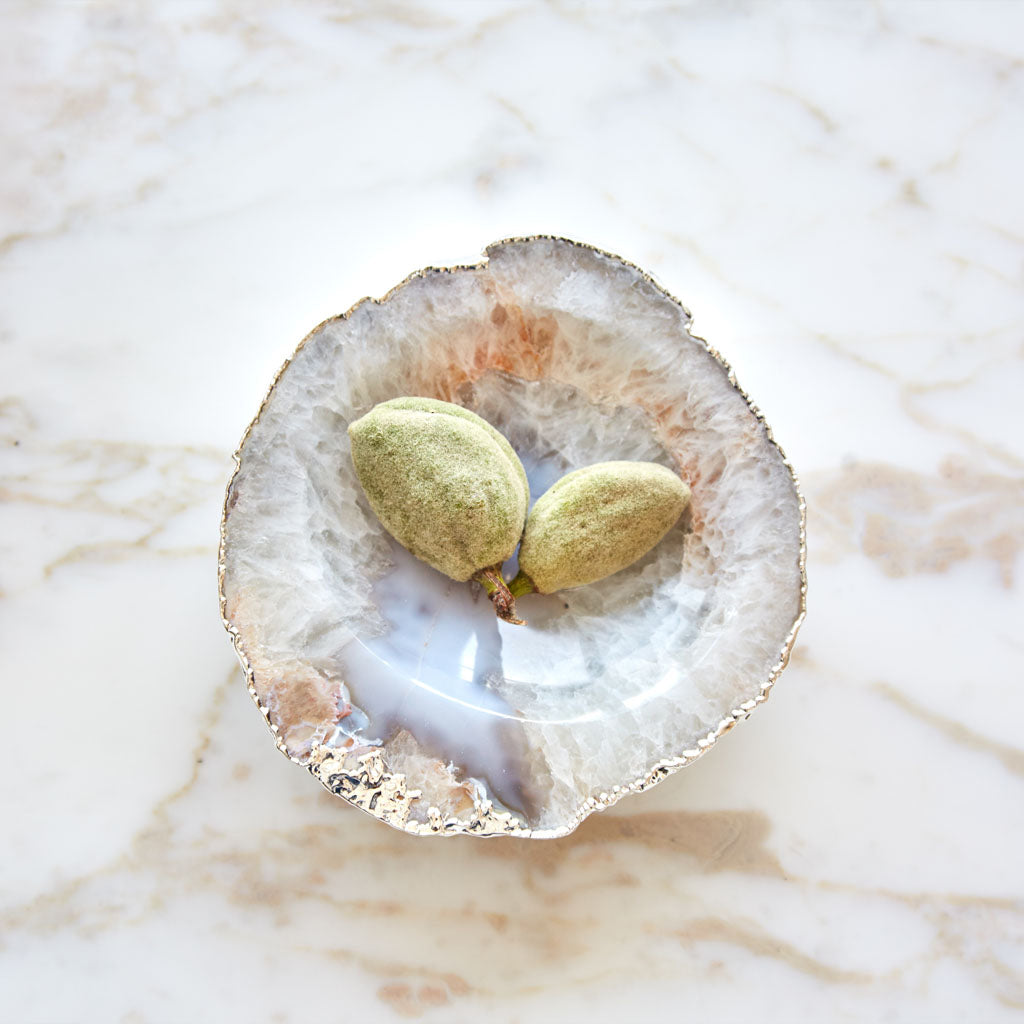 Cascita Bowl | Pure Silver-Plated | Natural Agate