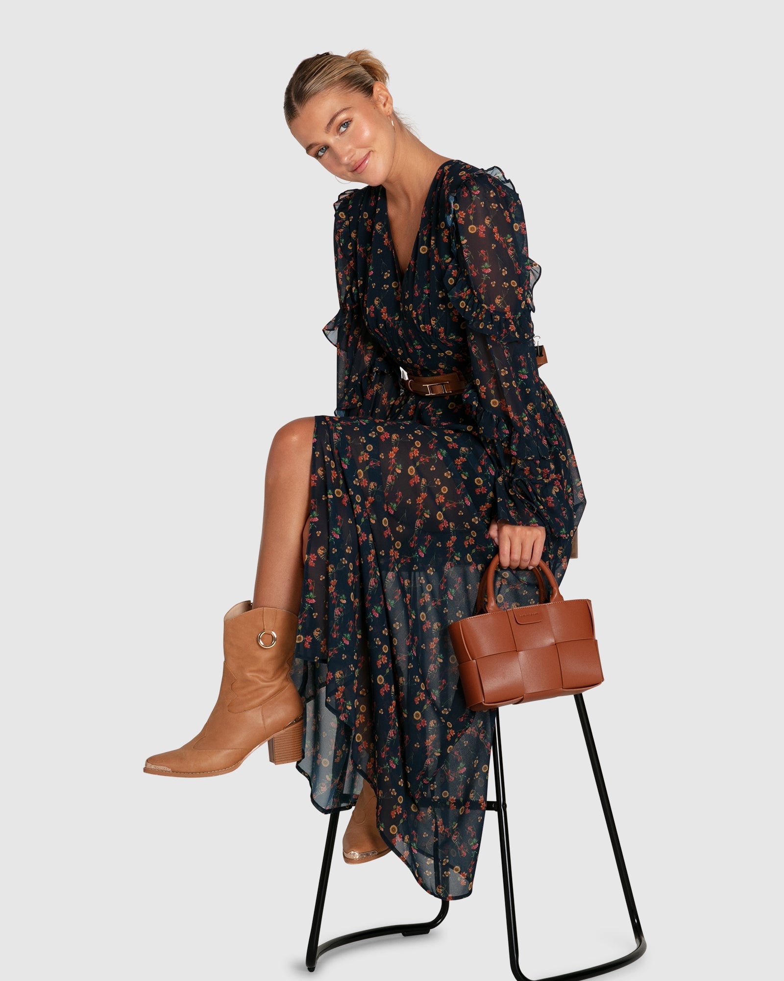 Women | Come As You Are Floral Maxi Dress | Navy