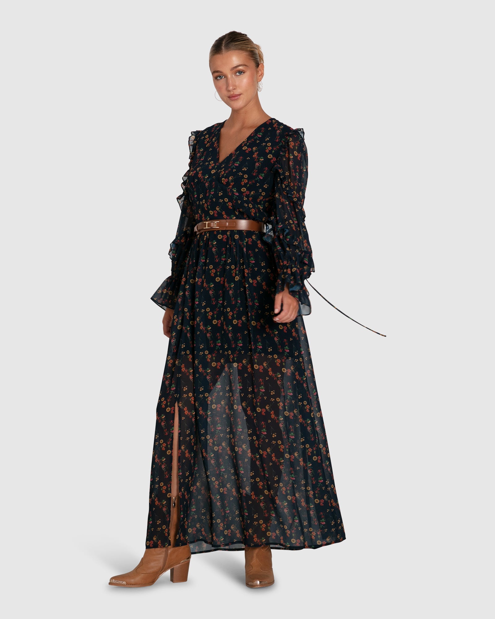 Women | Come As You Are Floral Maxi Dress | Navy