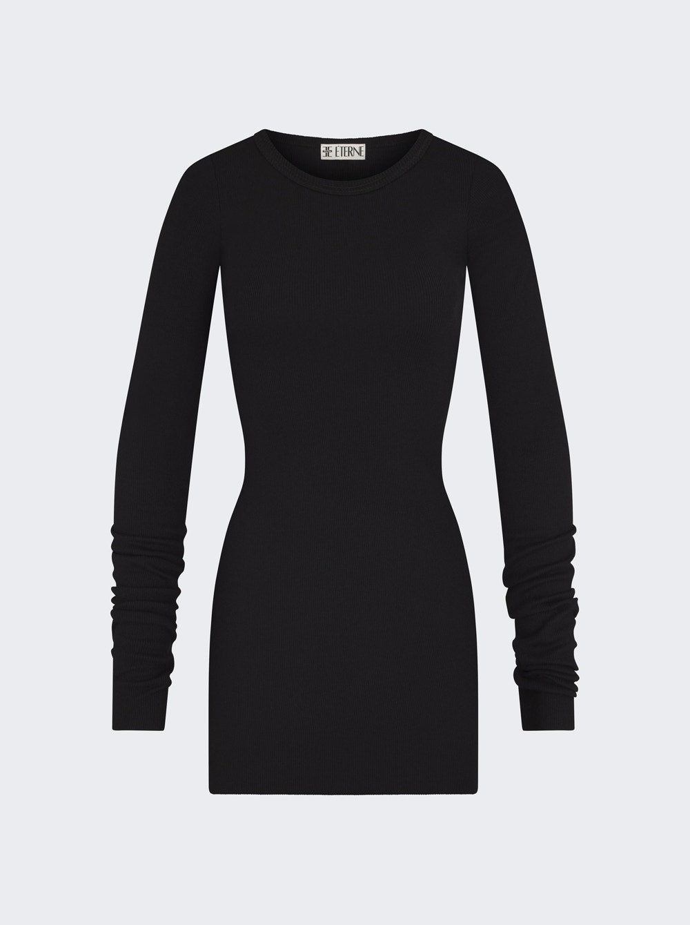 Women | ETERNE | Long Sleeve Crewneck Mini Dress | Black