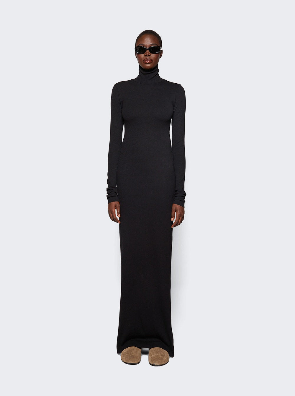 Women | ETERNE | Cb023 - Long Sleeve Turtleneck Dress Maxi Black Black