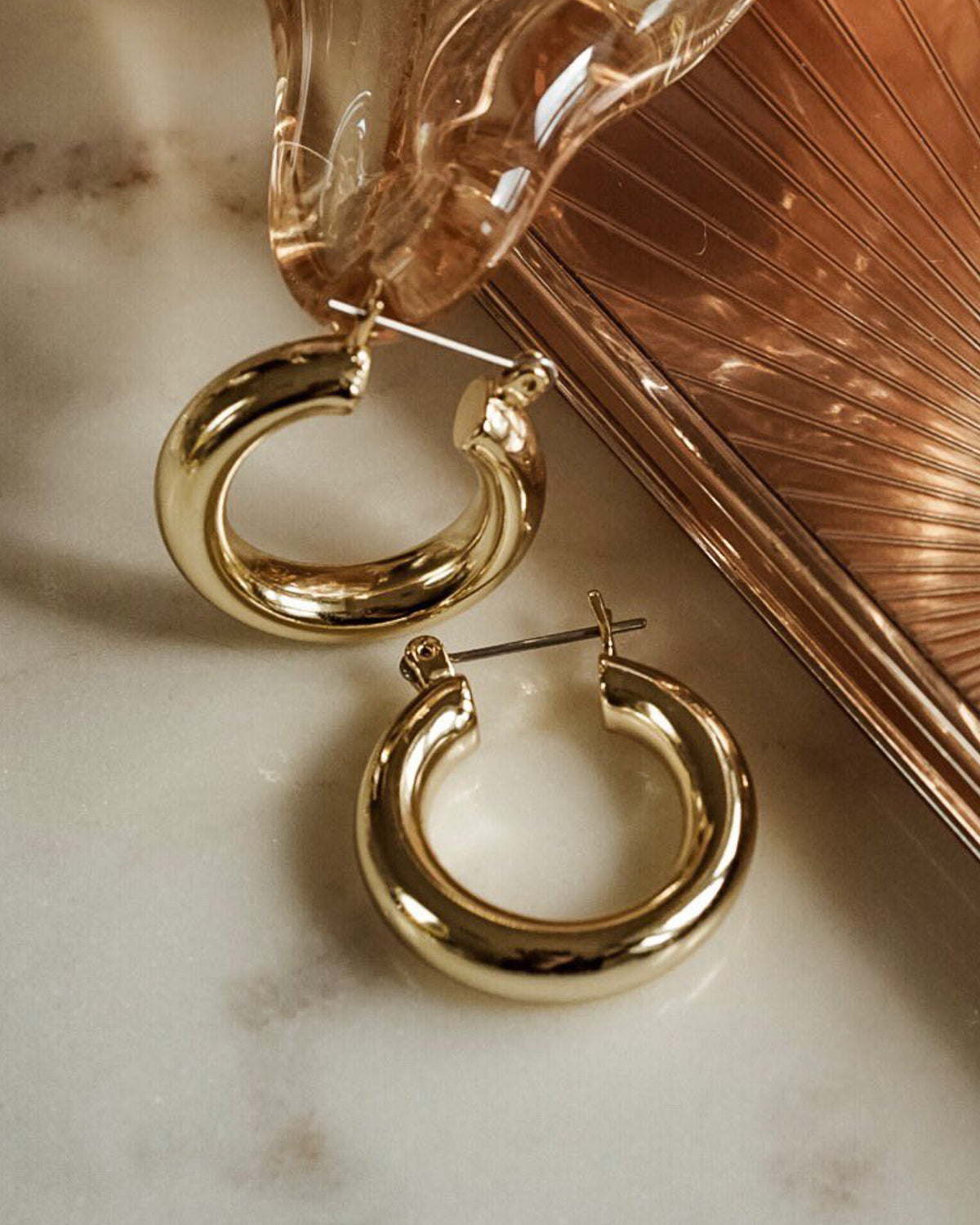 Baby Amalfi Tube Hoops - Gold | Plated Gold