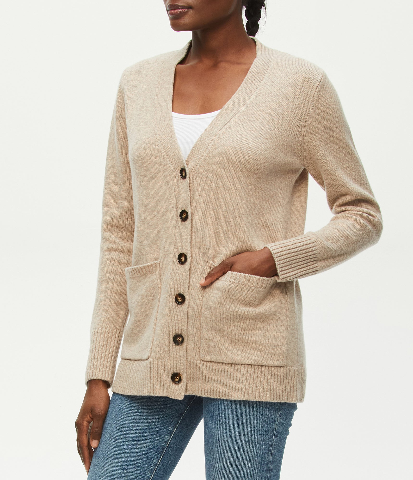Harmony Slimline Cardigan Sweater | Mink