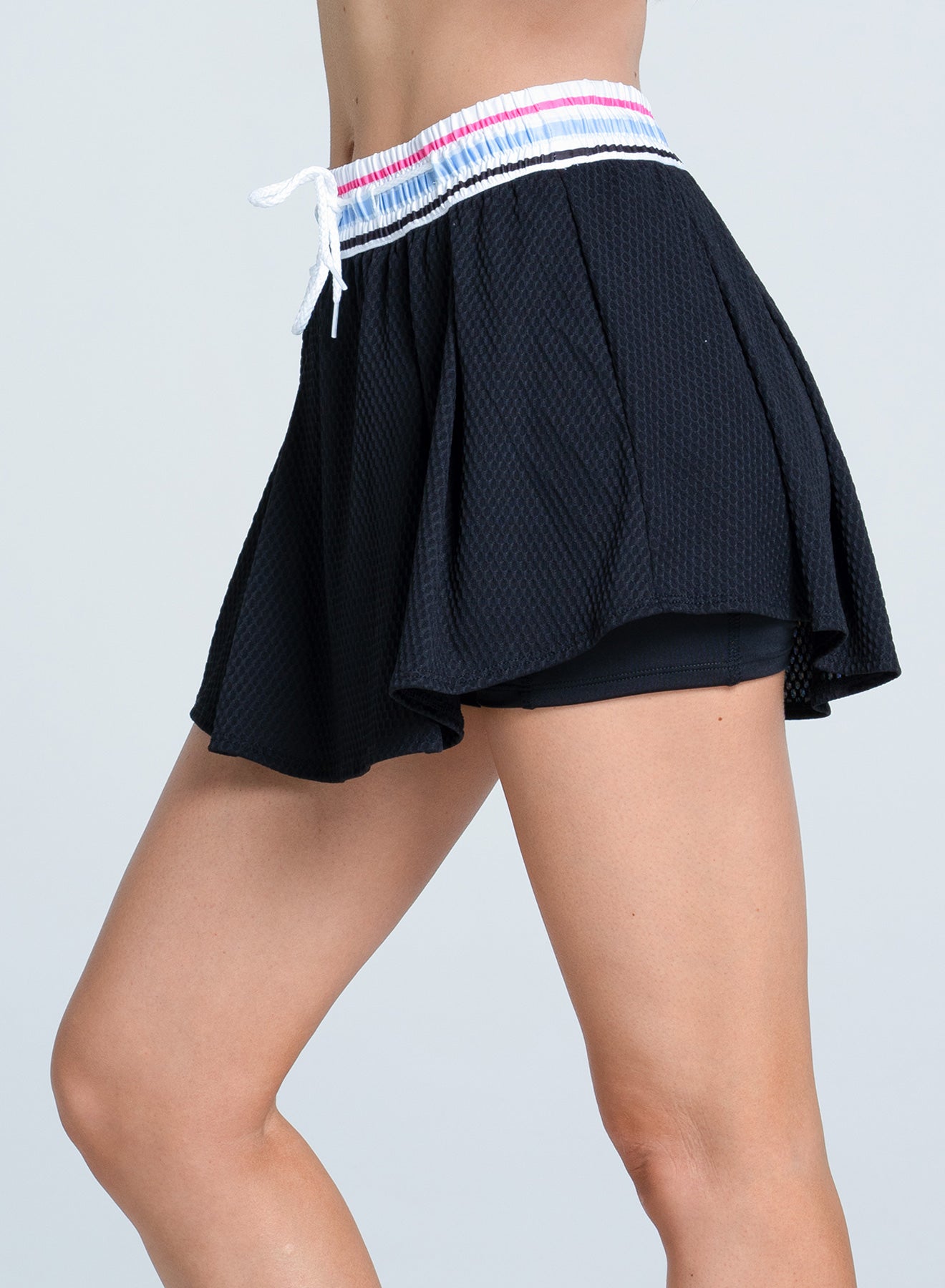 High Waist Blue Streak Skirt-13.5" | Black