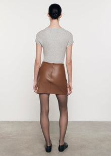 Cashmere Cotton Pointelle Cap Sleeve Crew | Lt. Heather Grey