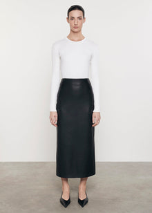 Cashmere Cotton Pointelle L/S Crew | White