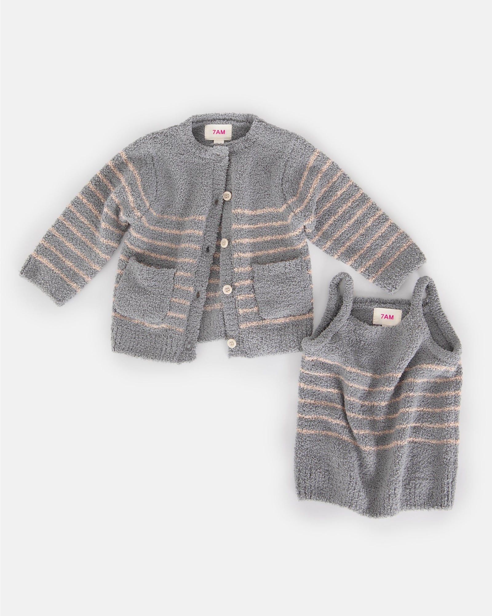 Camisole & Cardigan Set - Fuzzy | Gris & Pecan