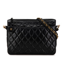Chanel | Pre-Owned Quilted Lambskin Chain Crossbody | Black
