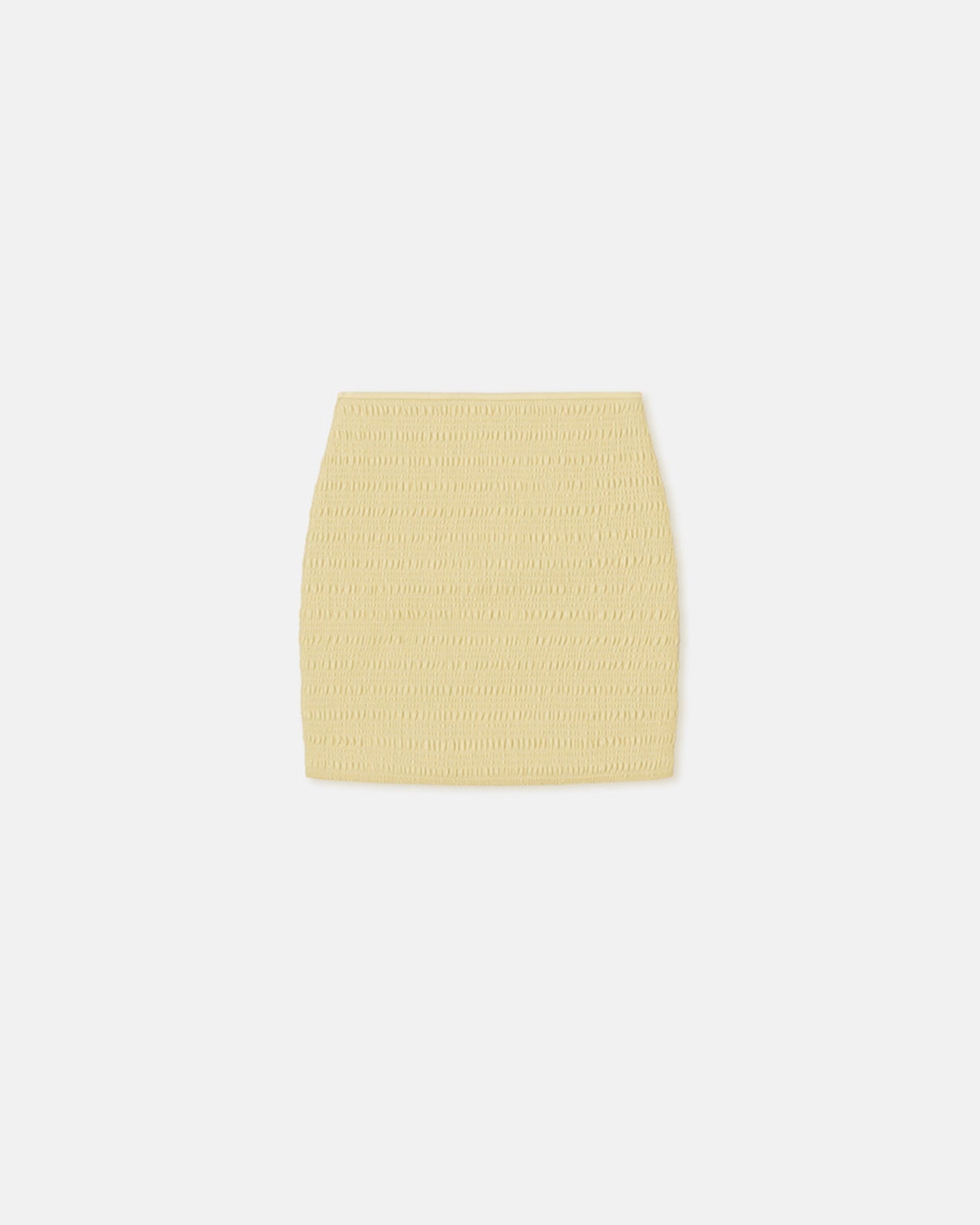 Ceara Smockedokobor Alt-Leather Mini Skirt | Lemongrass