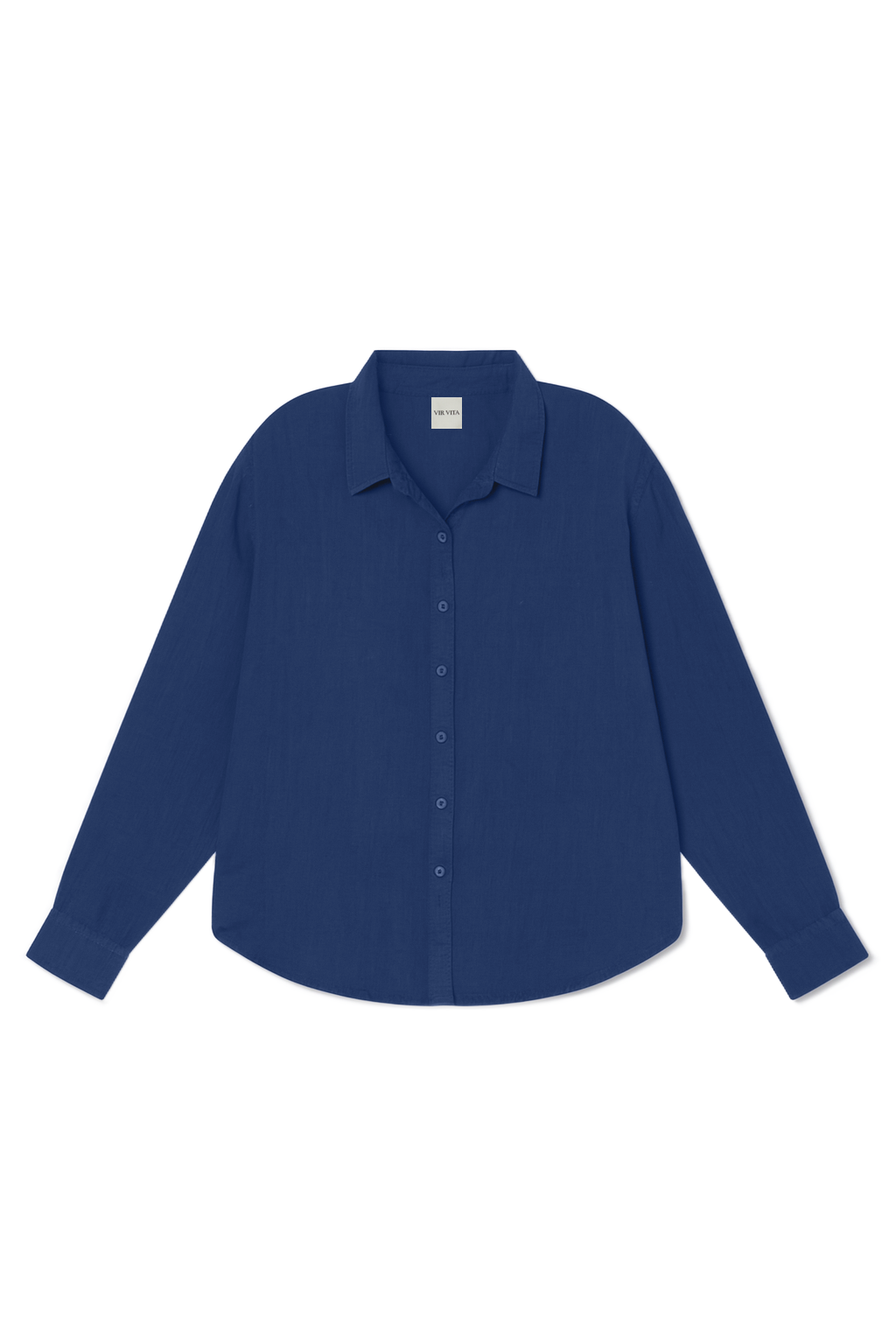 Cecile Oversized Linen Shirt | Navy