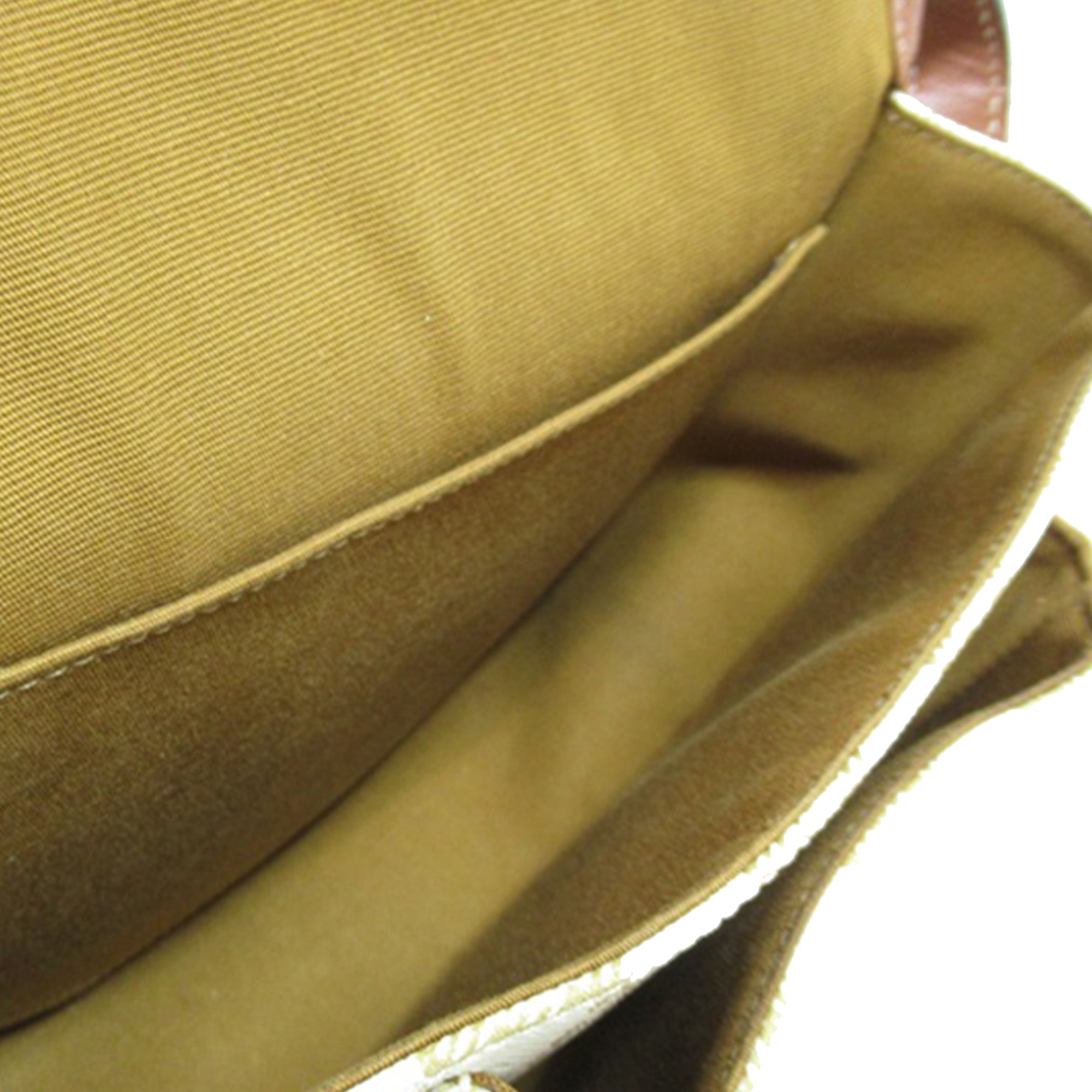 Celine | Pre-Owned Medium Triomphe Coated Canvas Folco Crossbody | White/Ivory