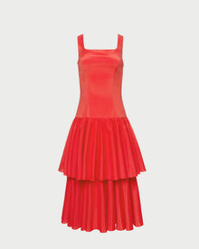 Celestina Dress in red taffeta.
