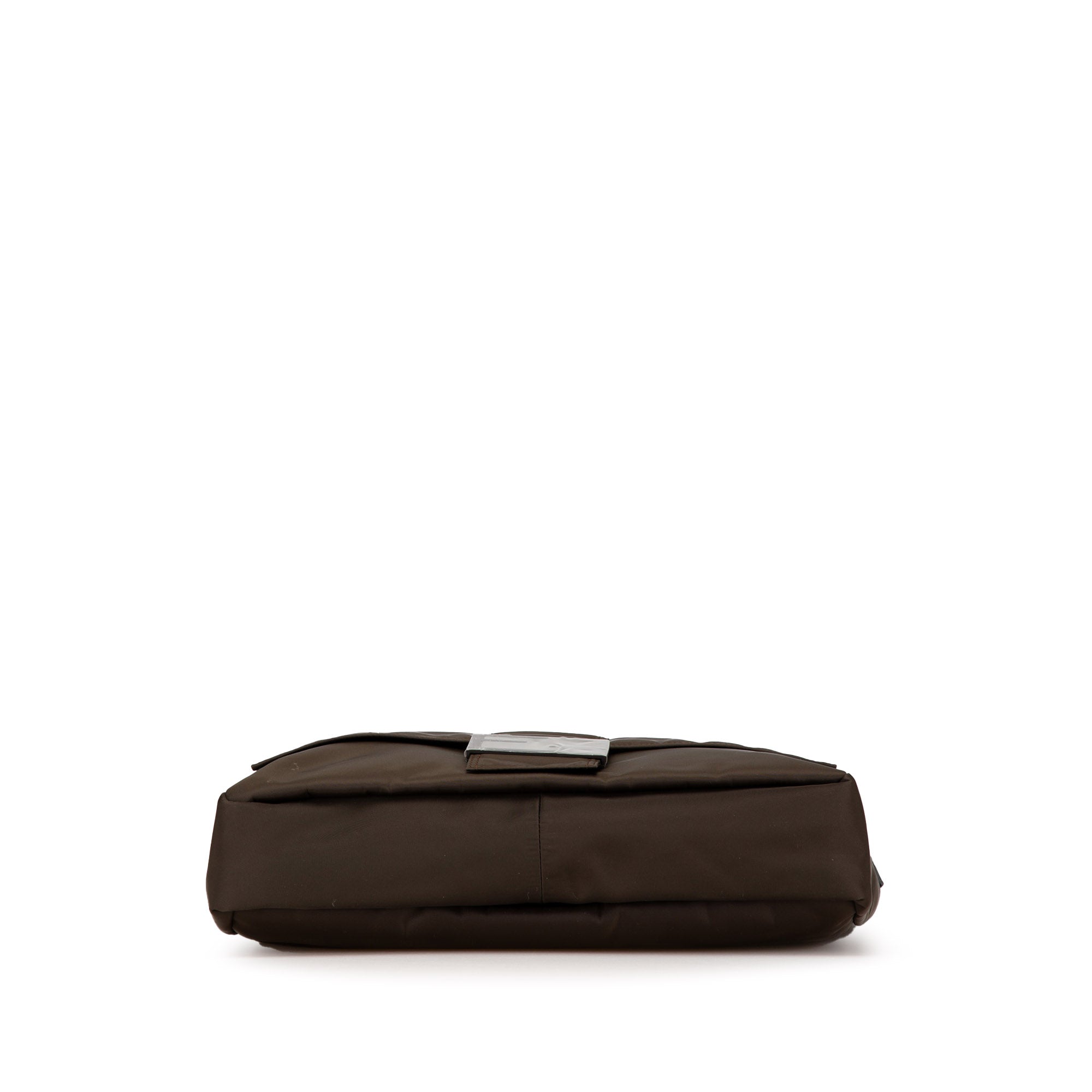 Fendi | Pre-Owned Large Econyl Nylon Baguette Satchel | Brown/Dark Brown