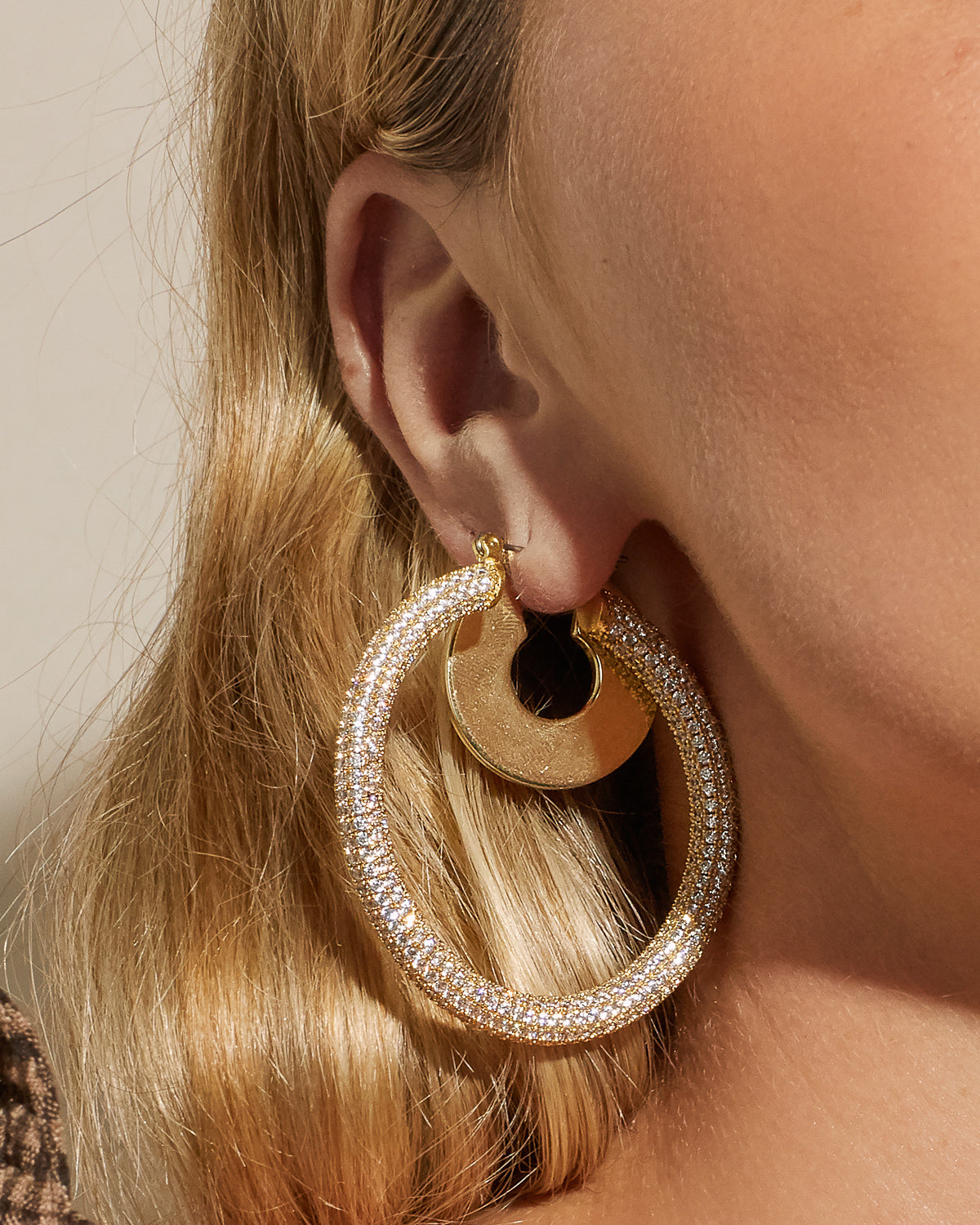 Pave Amalfi Hoops - Gold | Plated Gold