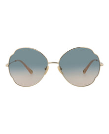 Chloe Round Metal Sunglasses | Gold