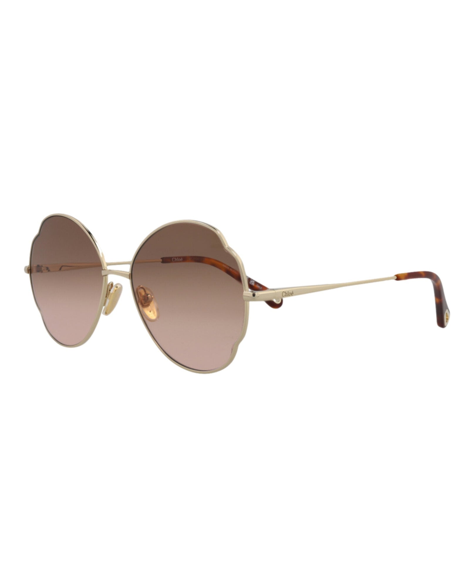 Chloe Round Metal Sunglasses | Gold