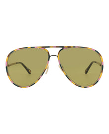 Chloe Aviator Metal Sunglasses | Gold