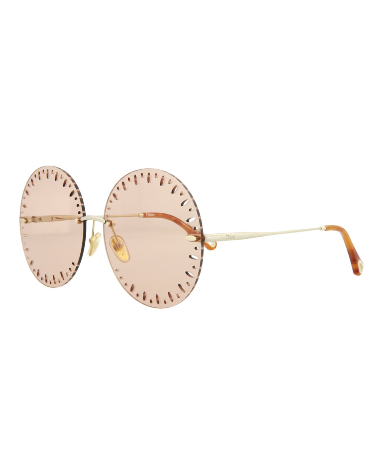 Chloe YSE Round Metal Sunglasses | Gold