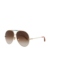 Chloe Aviator Metal Sunglasses | Gold