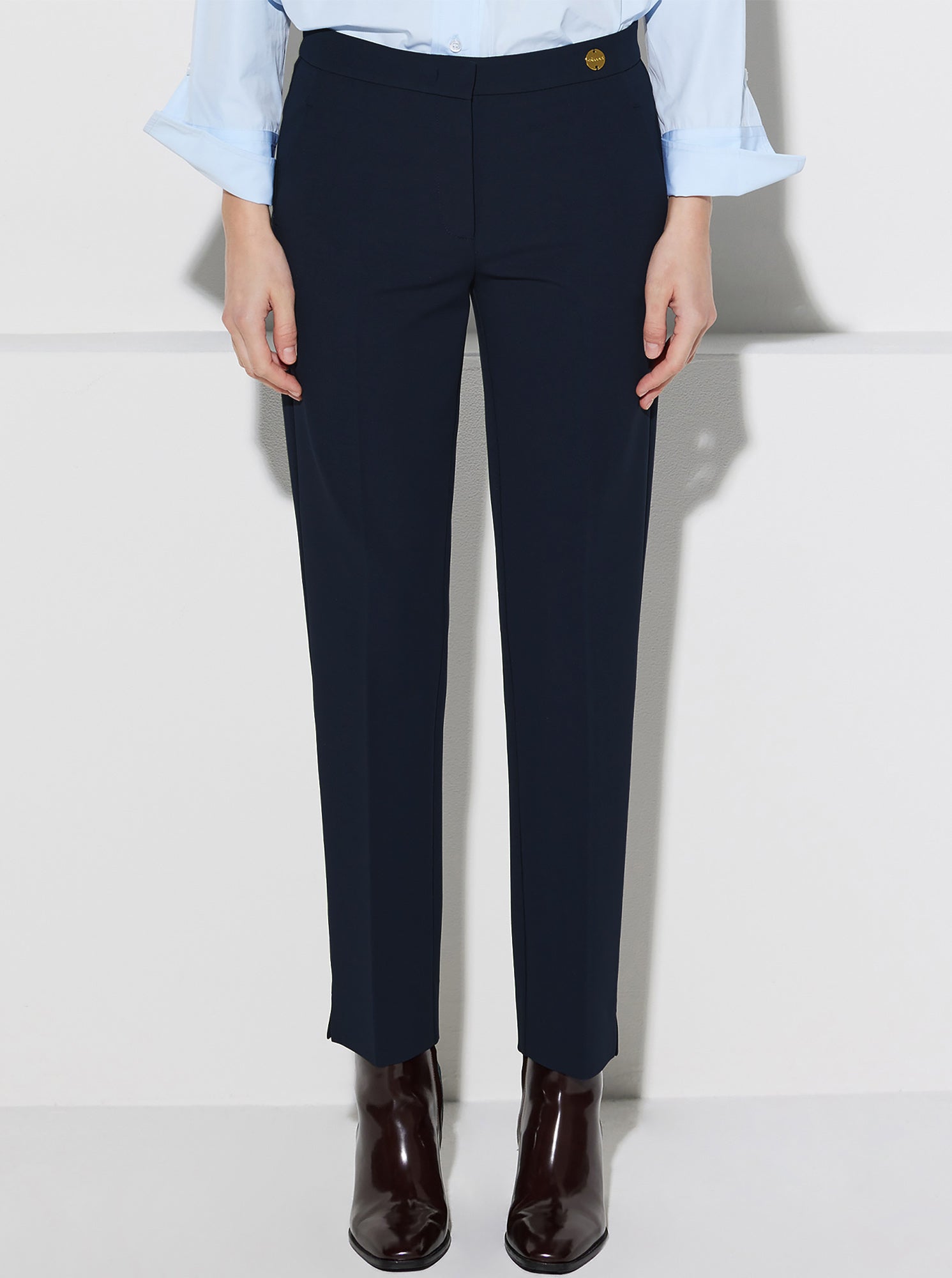 Charlotte Stretch Crepe Pant | Navy