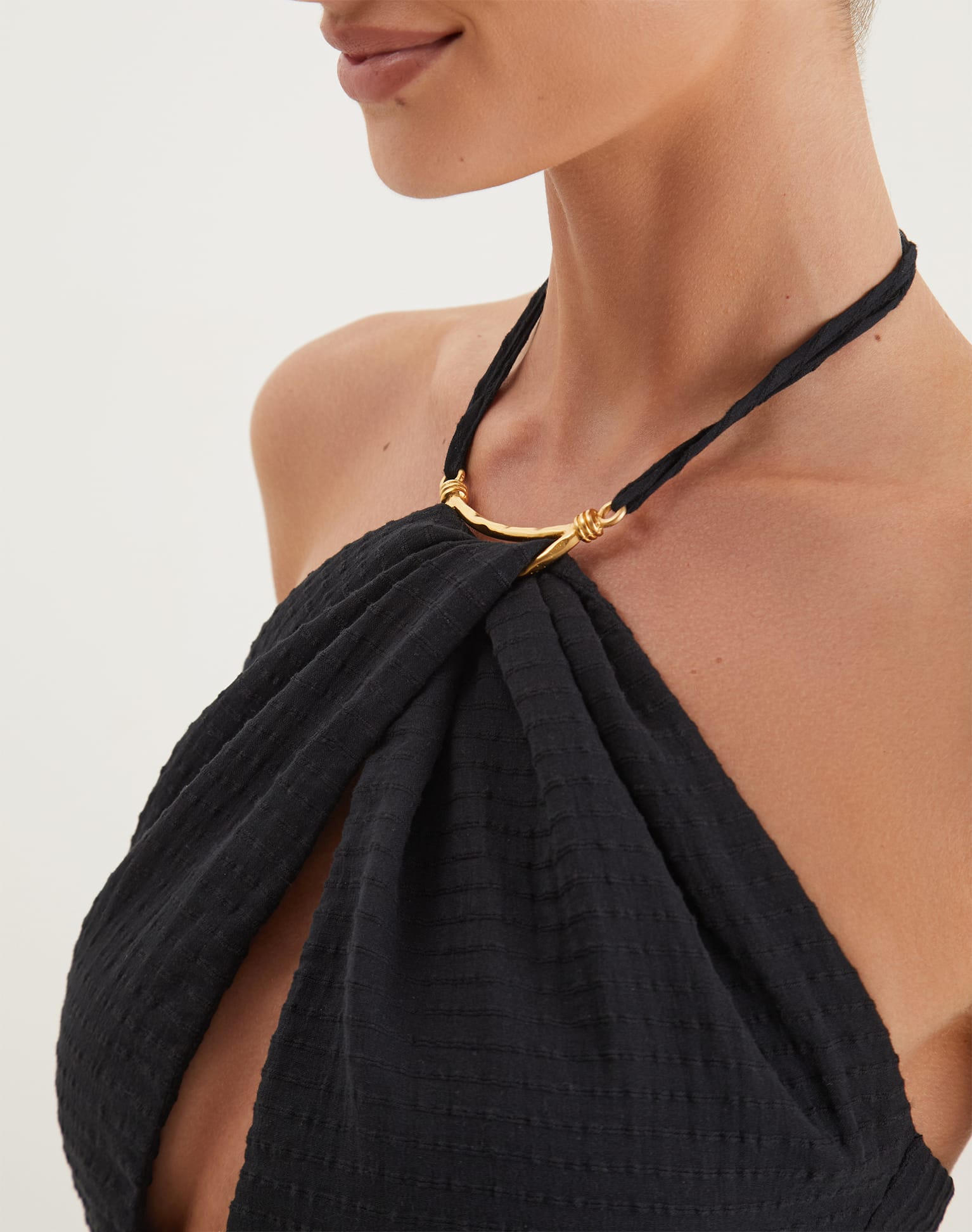 Camille Detail Short Dress | Black