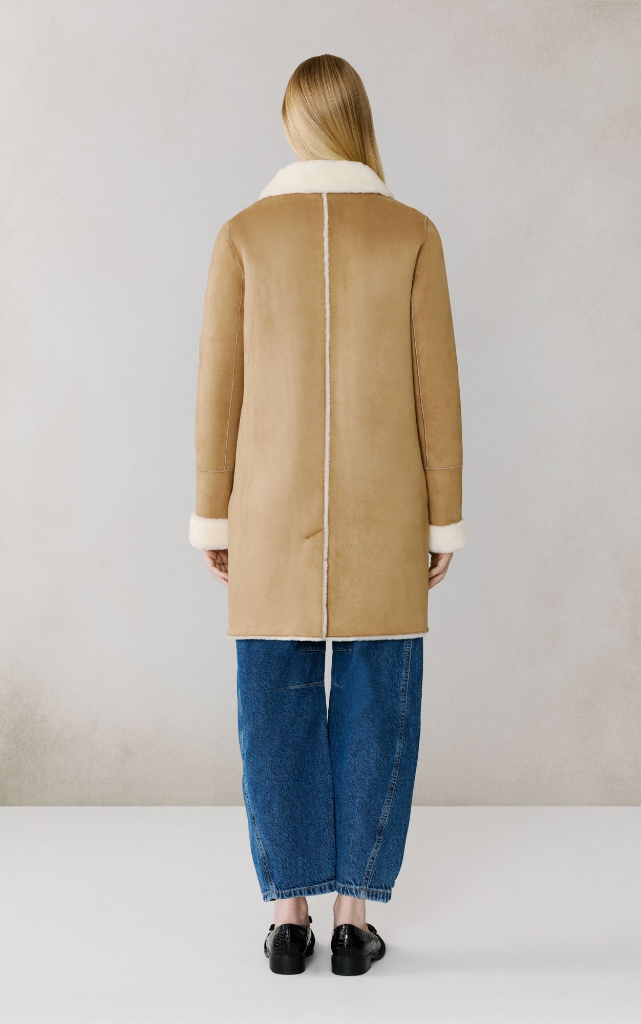 Christine Faux Sherpa Coat | Teak-Powder