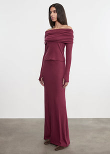 Cashmere L/S Off-Shoulder Top | Barolo