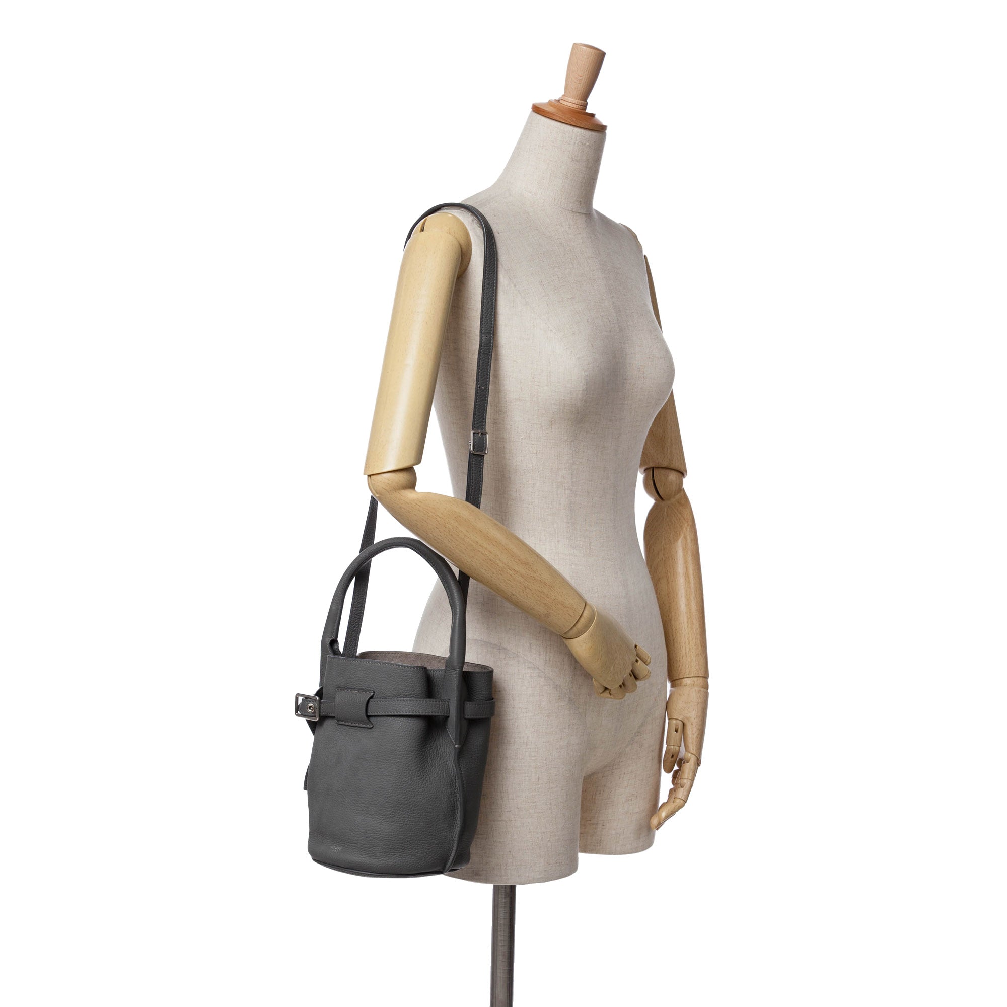Celine | Pre-Owned Nano Leather Big Bucket Bag | Gray