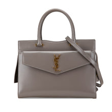 Saint Laurent | Pre-Owned Medium Leather Monogram Uptown Satchel | Gray