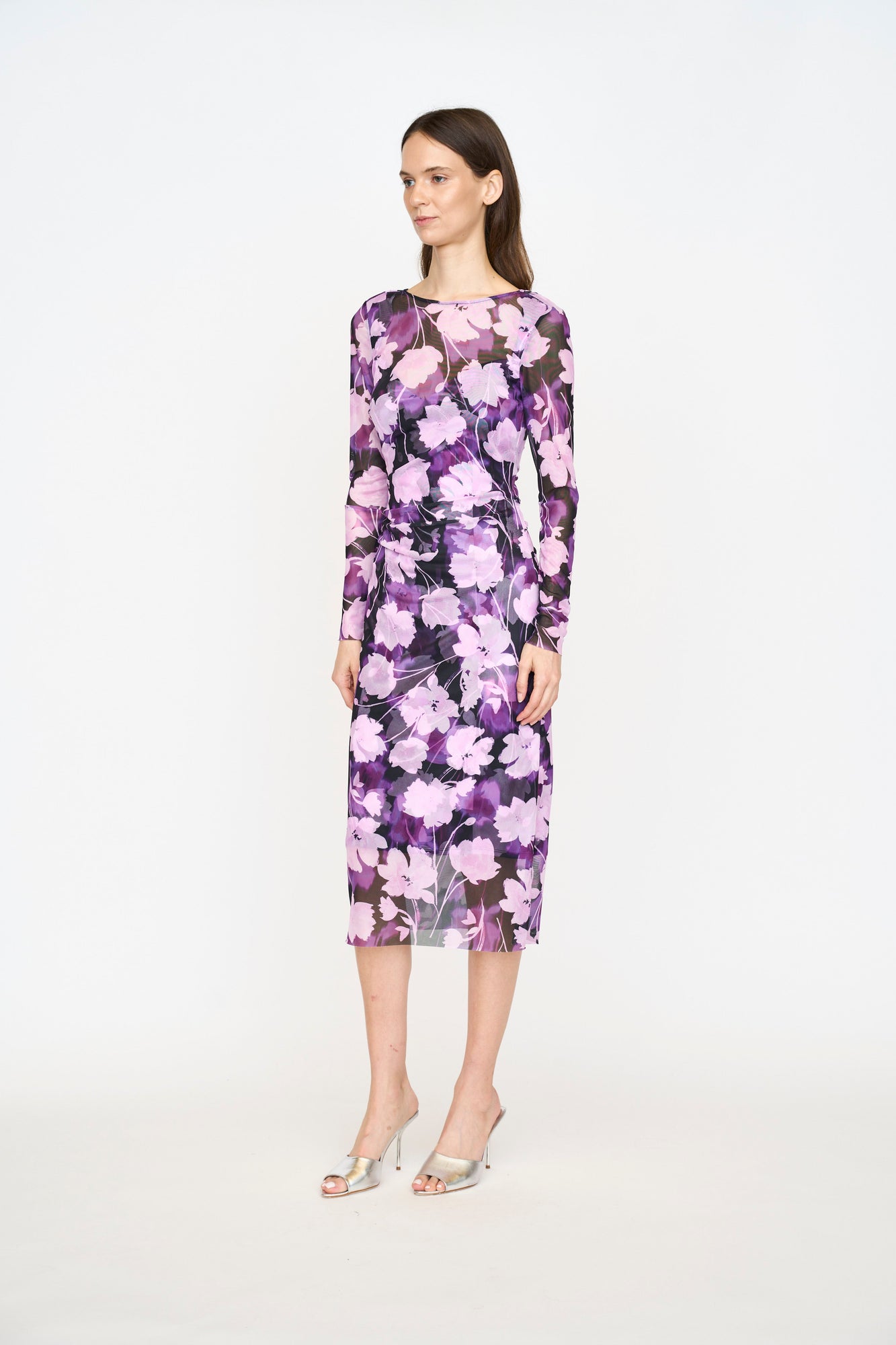 Aubrey Dress | Violet Shadow Flower