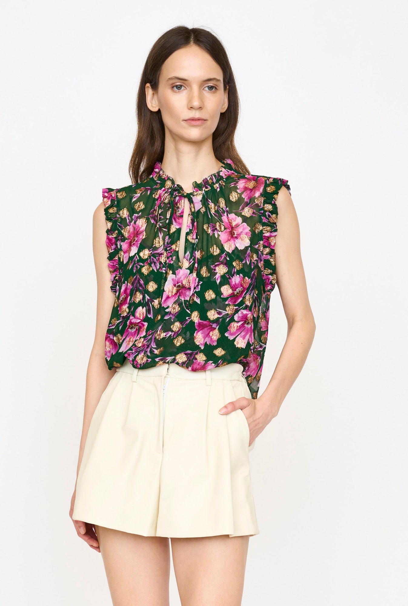 Nora Top | Pink Poinsettia