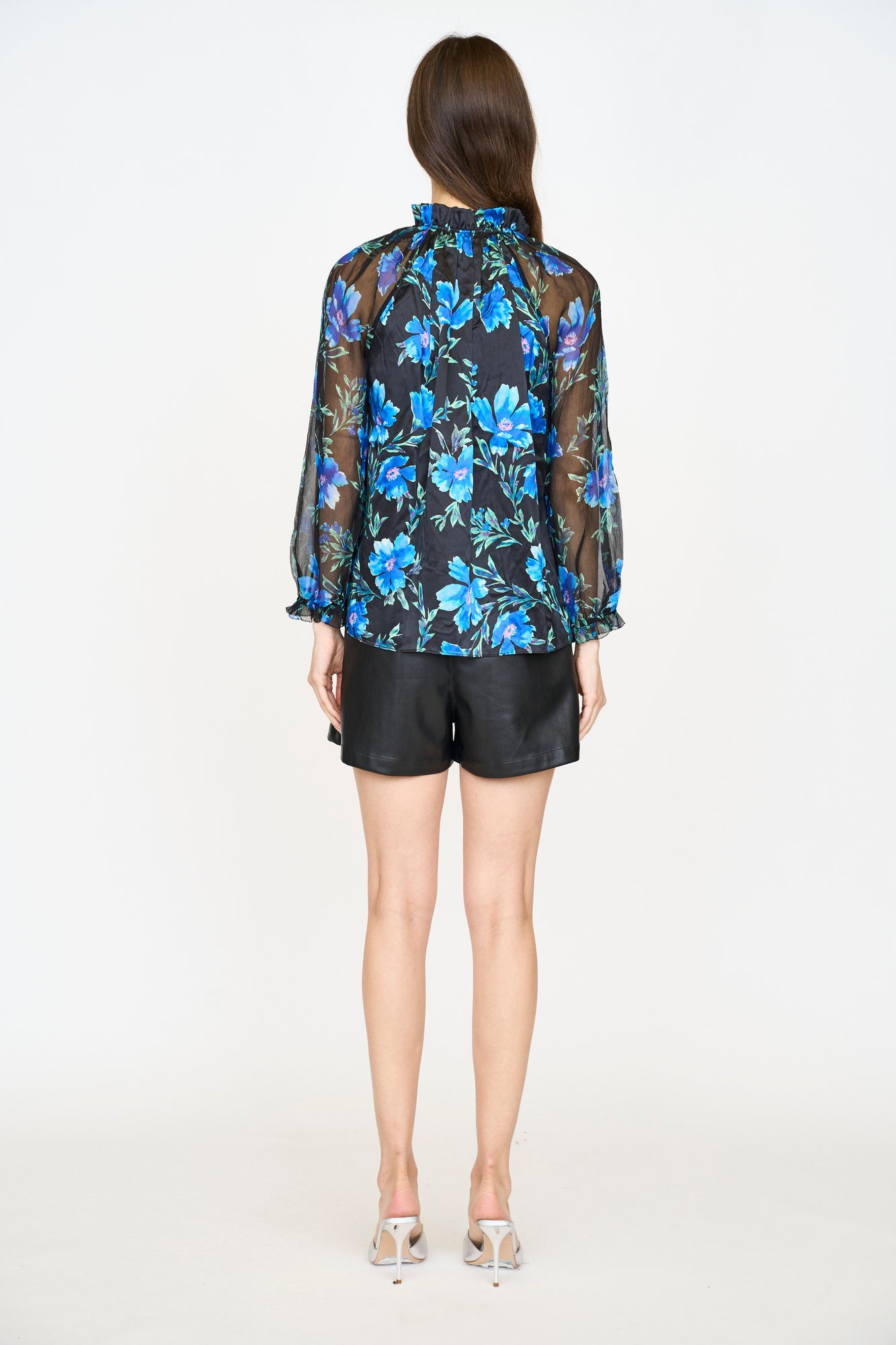 Karla Blouse | Sapphire Poinsettia