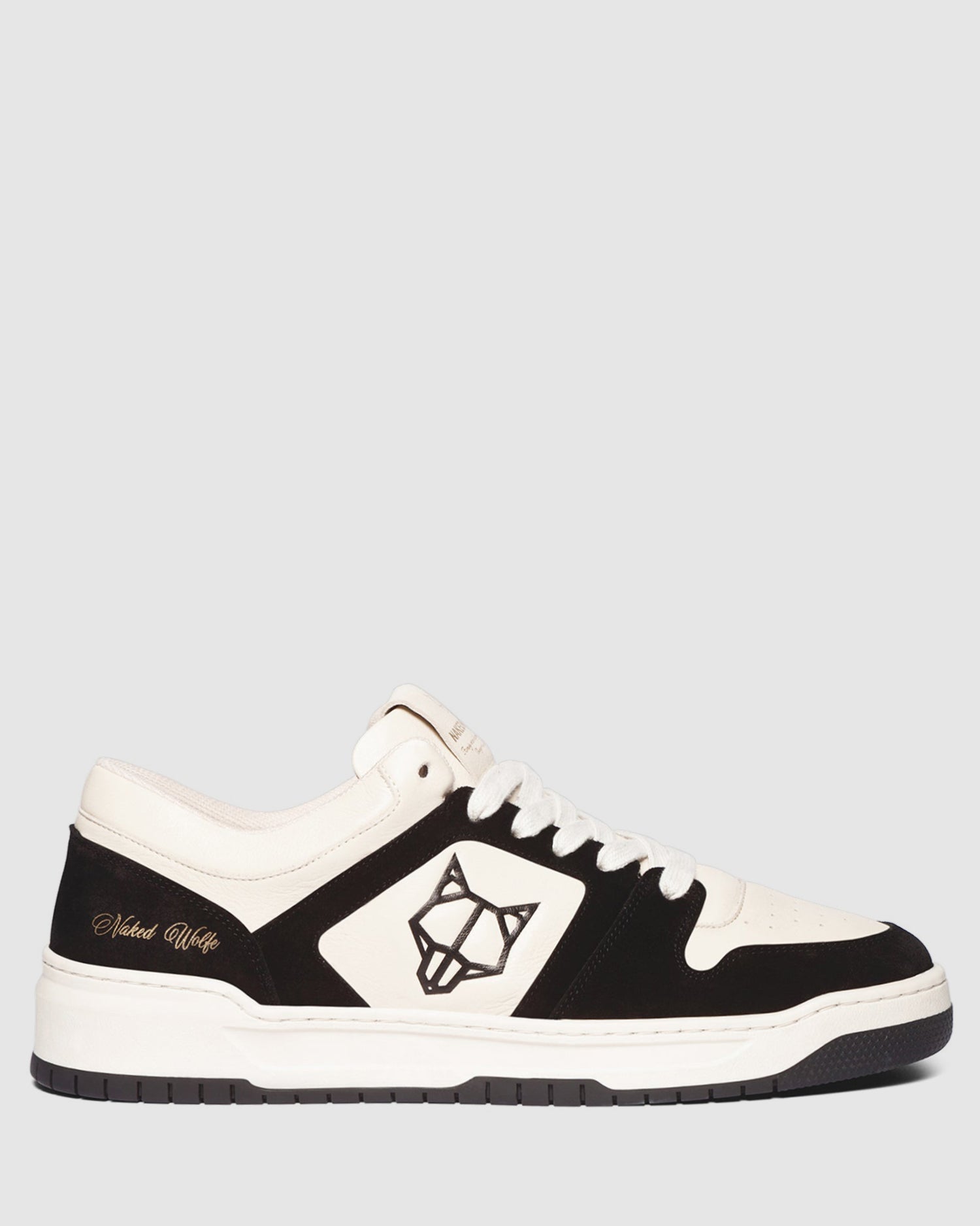 Mens | CM-01 Leather/Cow Suede Combo Sneaker | Bone/Black