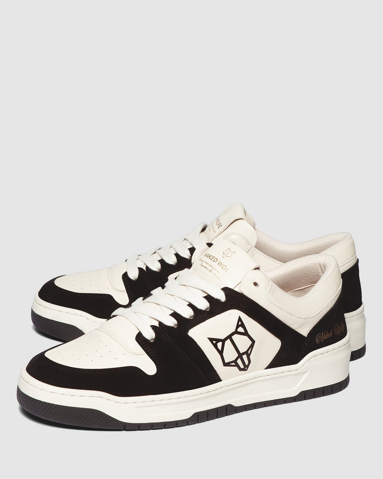 Mens | CM-01 Leather/Cow Suede Combo Sneaker | Bone/Black