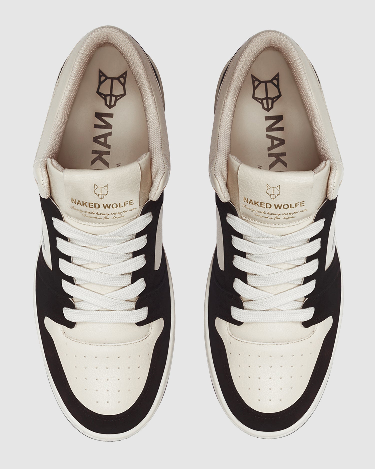 Mens | CM-01 Leather/Cow Suede Combo Sneaker | Bone/Black
