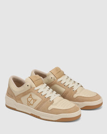 Mens | CM-01 Leather/Cow Suede Combo Sneaker | Bone/Taupe