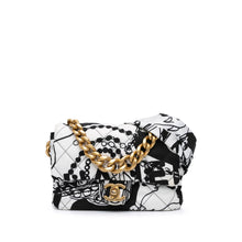 Chanel | Pre-Owned Mini Printed Canvas Deer Coco Flap | White/Black