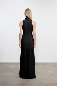 Airy Halter Turtleneck Dress | Black