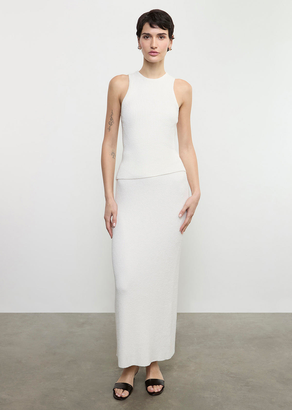 Boucle Knit Skirt | Off White