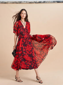 Constance Dress | Floral x Dark Plum