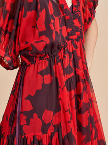 Constance Dress | Floral x Dark Plum