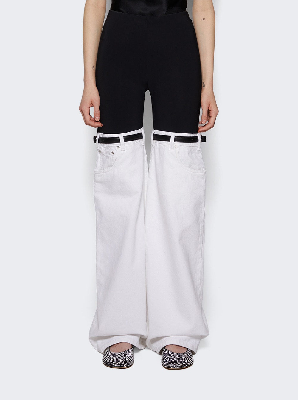 Women | Coperni | Hybrid Denim Trousers | Black & White