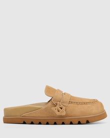Womens | Cordless Suede Mule | Camel