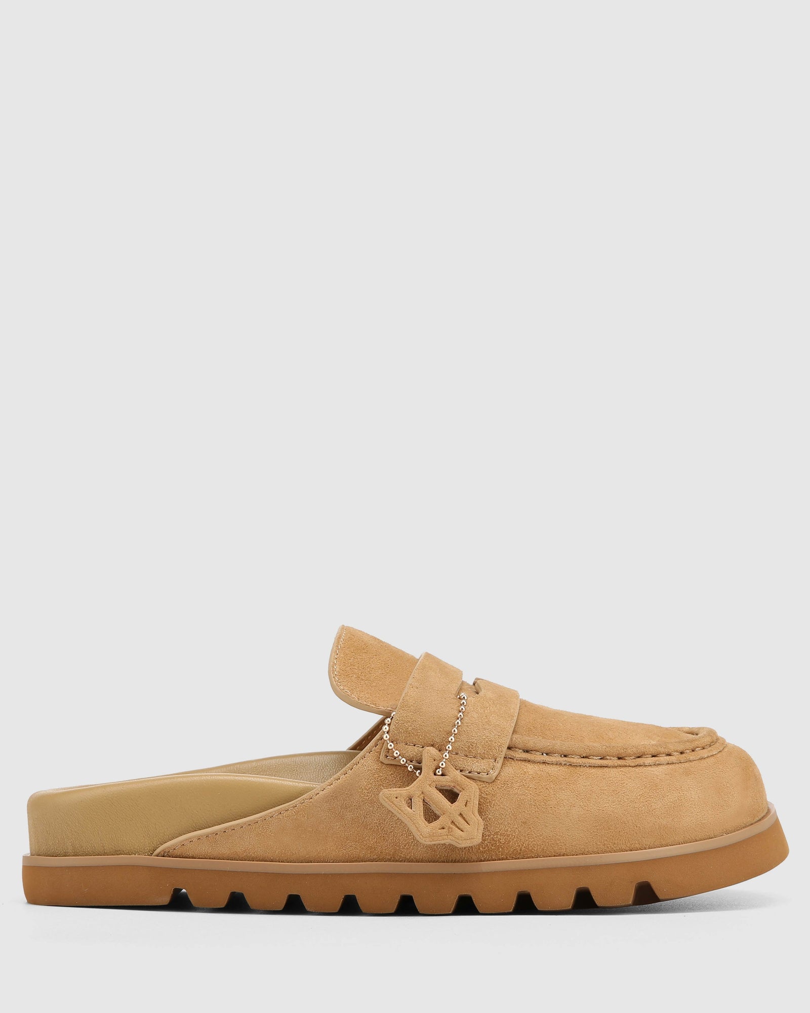 Womens | Cordless Suede Mule | Camel