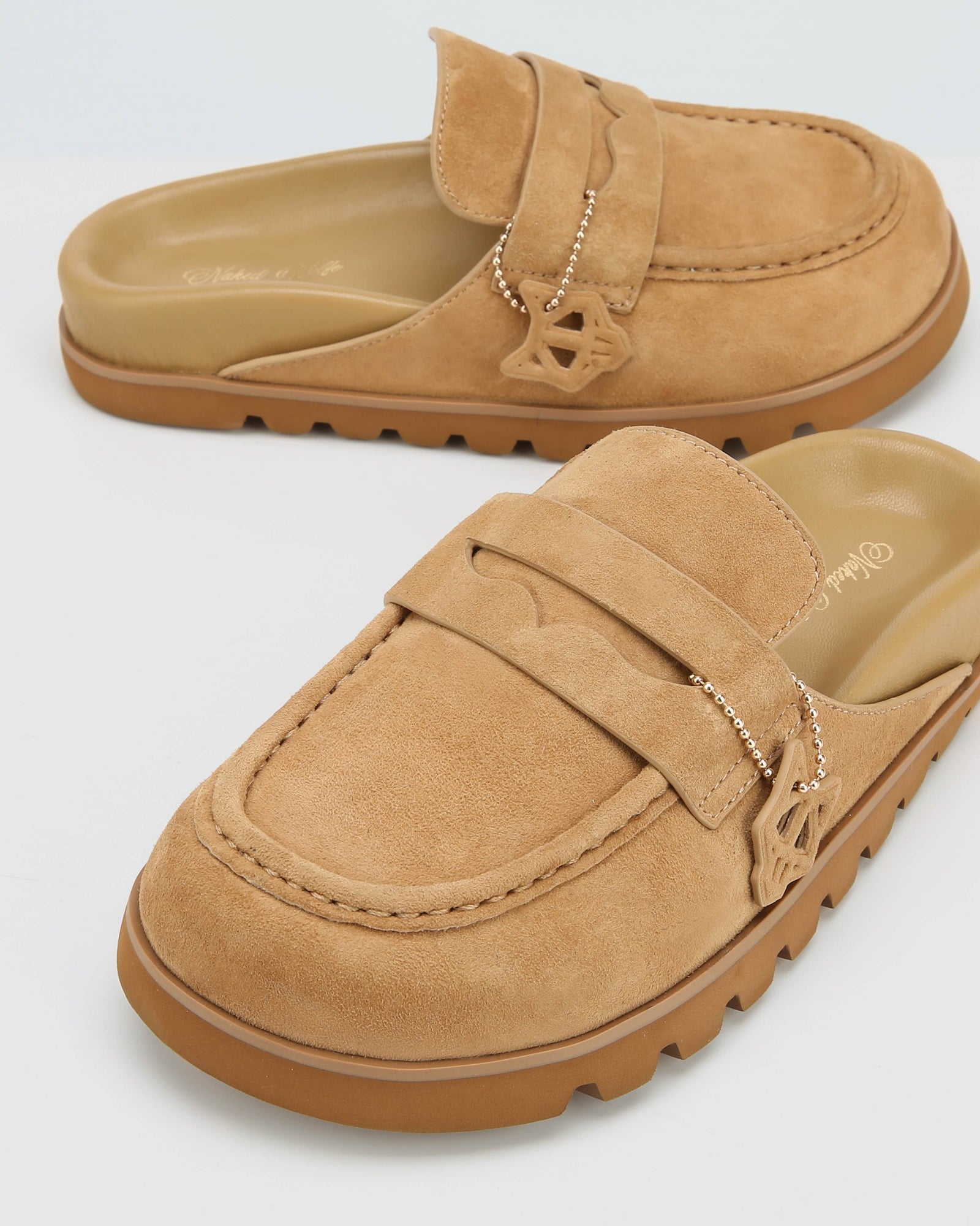 Womens | Cordless Suede Mule | Camel