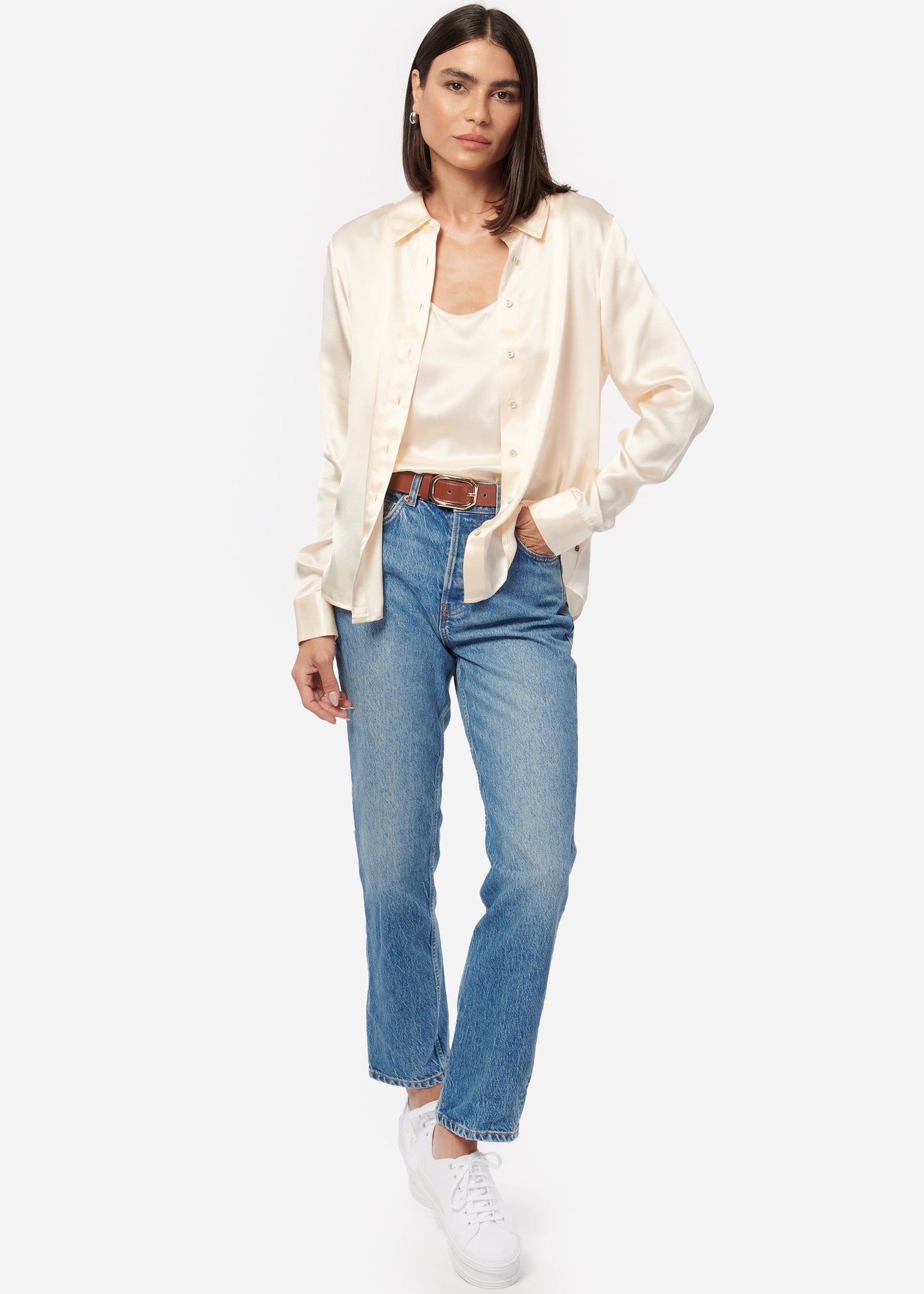 Crosby Silk Blouse | Ceramic