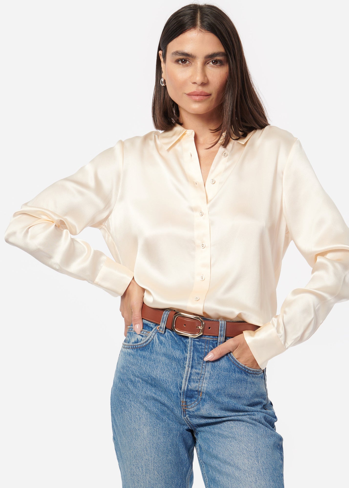 Crosby Silk Blouse | Ceramic
