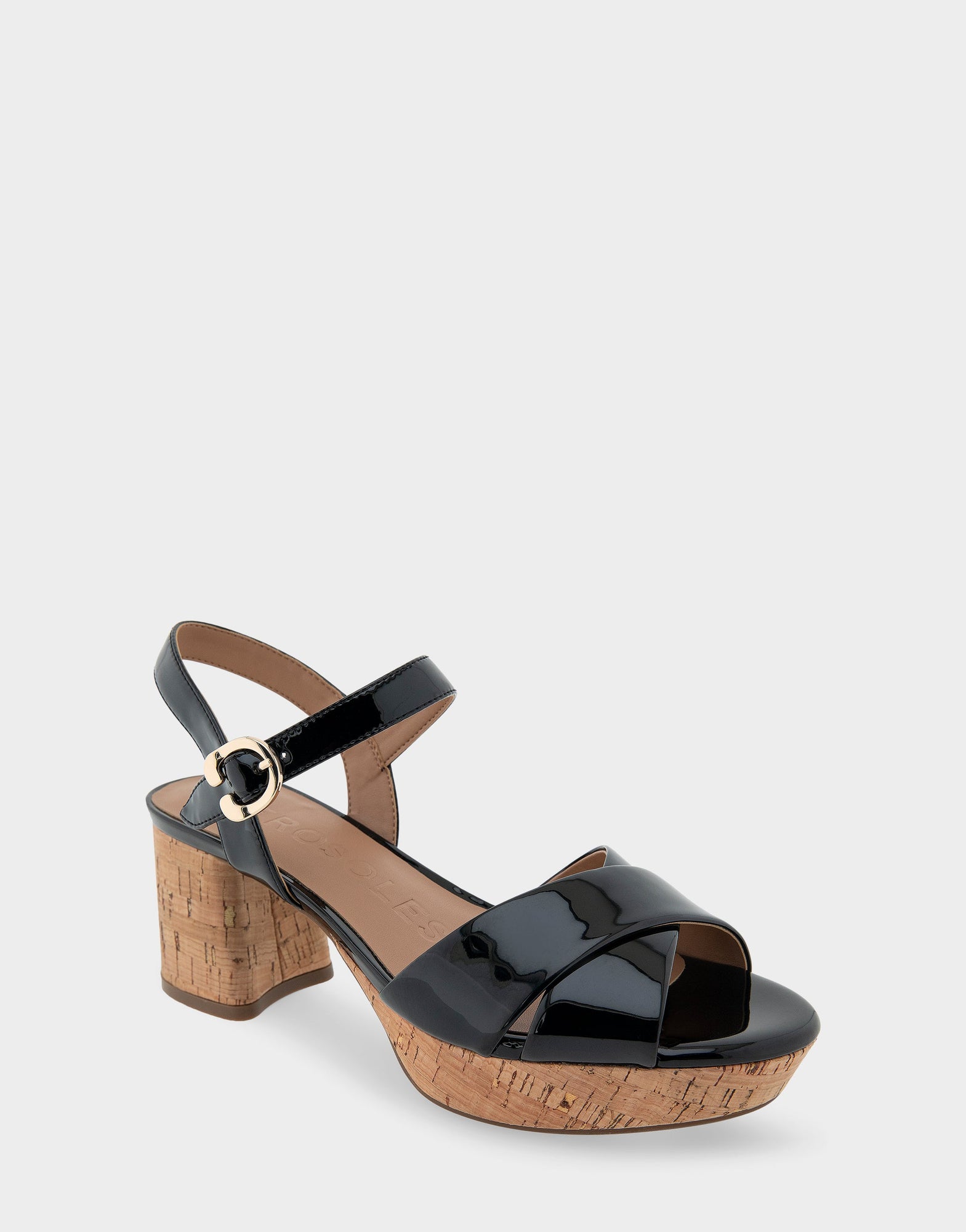 Cosmos Sandal | Black Patent Faux Leather
